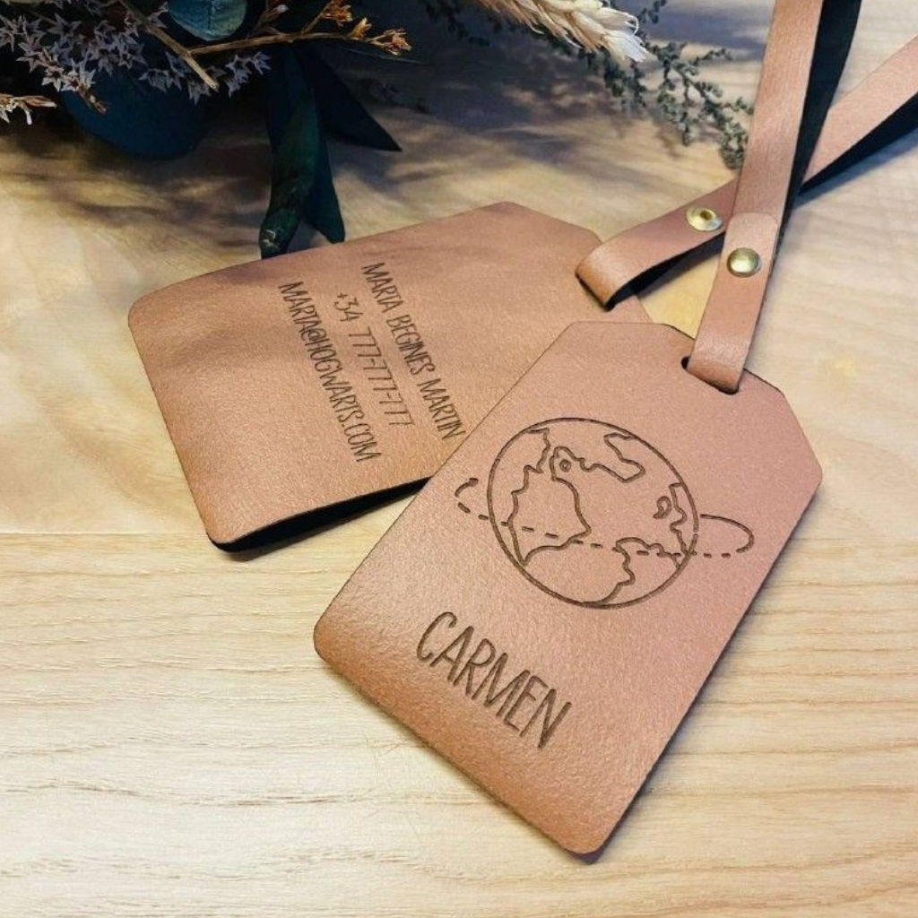 Marcasitios de boda personalizado identificador de maleta